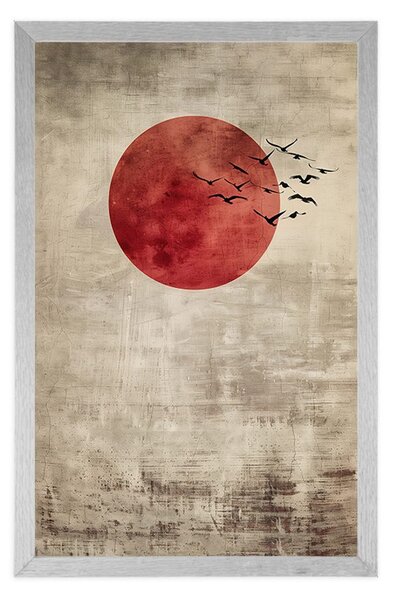 Poster japandi lună roșie