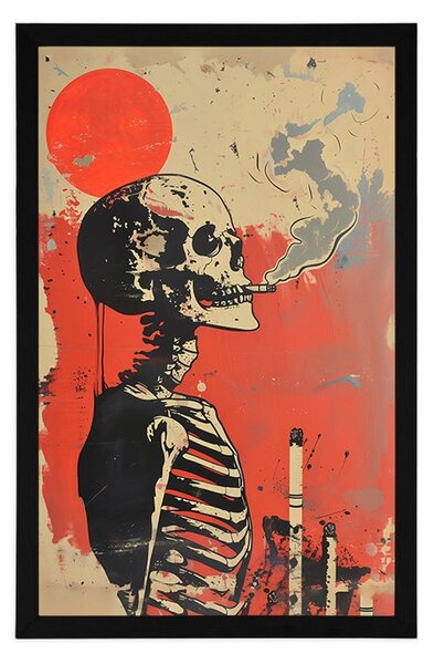 Poster japandi schelet fumător