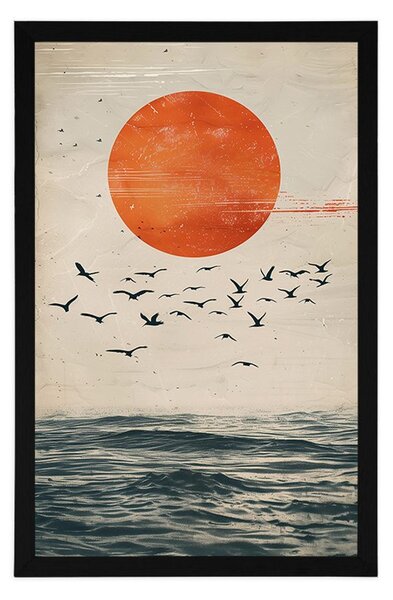 Poster japandi lună deasupra mării