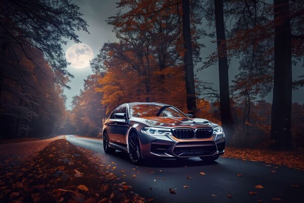 Tablou BMW în lună plină