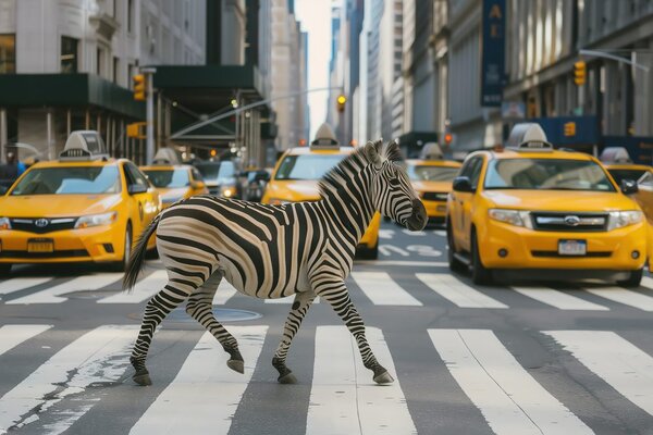 Tablou zebra în New York