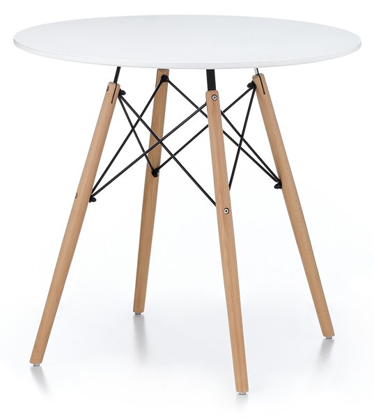 Masa de dining Aga 80 cm Alb