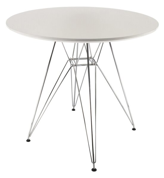Masa rotundă de sufragerie Aga 80 cm Alb 2DAZ584 - II. CALITATE