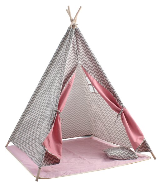 Aga4Kids Cort Teepee pentru Copii Gri-Roz