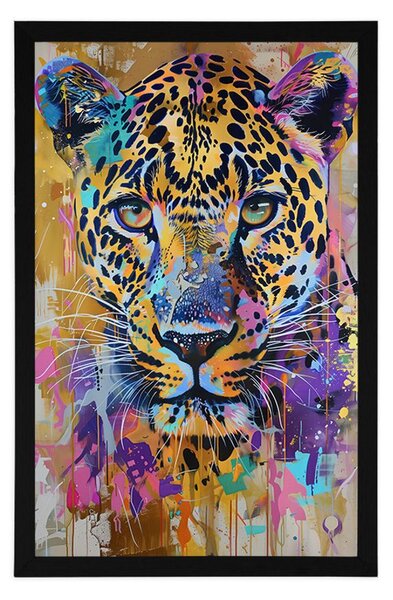 Poster leopard cu imitația picturii