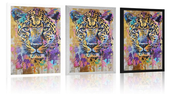 Poster leopard cu imitația picturii