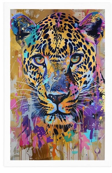 Poster leopard cu imitația picturii