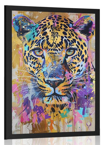 Poster leopard cu imitația picturii
