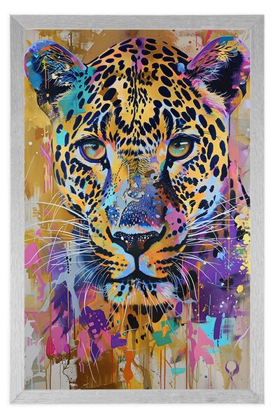 Poster leopard cu imitația picturii