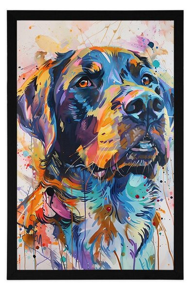 Poster câine cu imitația picturii