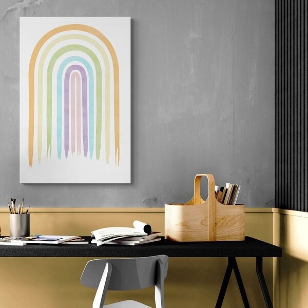 Tablou curcubeu pastelat Mid-Century