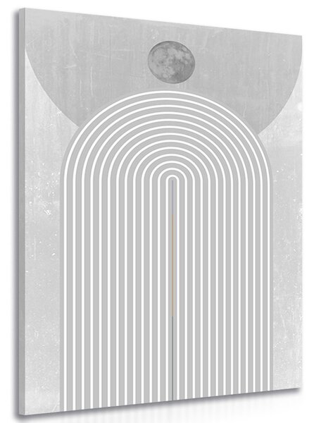 Tablou curcubeu modern gri Mid-Century