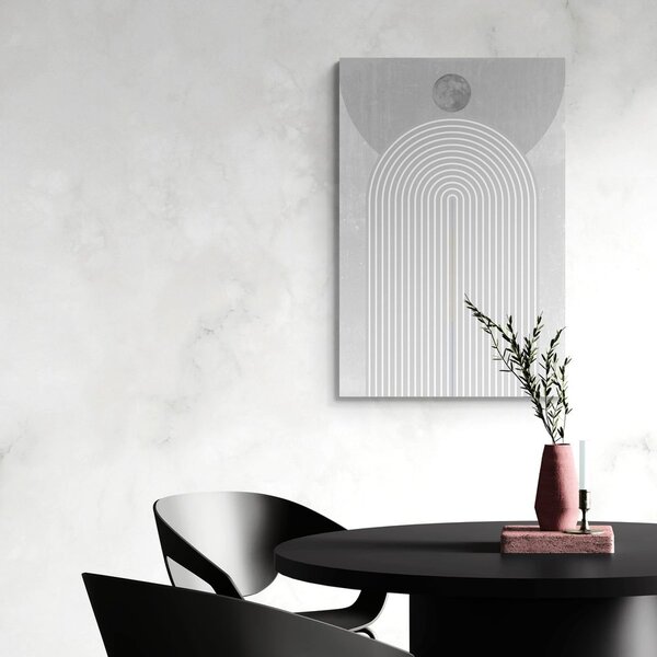 Tablou curcubeu modern gri Mid-Century