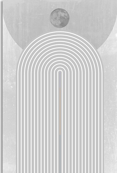 Tablou curcubeu modern gri Mid-Century