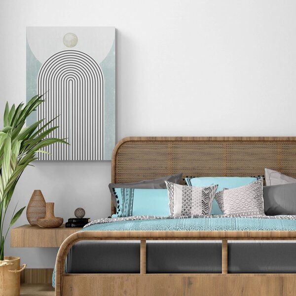 Tablou curcubeu modern albastru Mid-Century