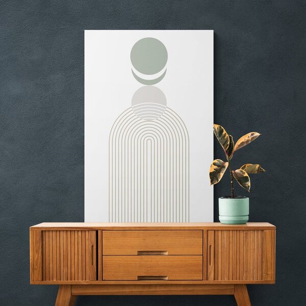 Tablou curcubeu modern cu cercuri Mid-Century