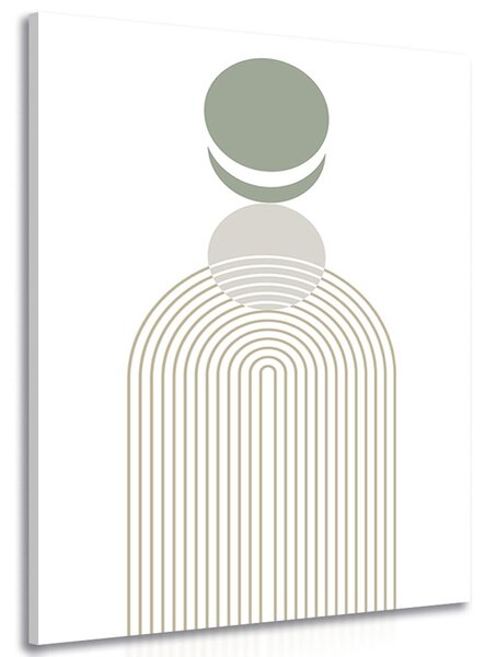 Tablou curcubeu modern cu cercuri Mid-Century