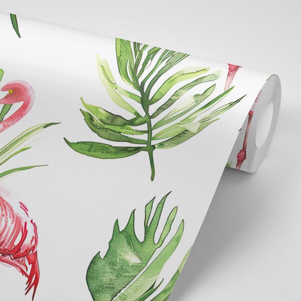 Tapet flamingo la tropice