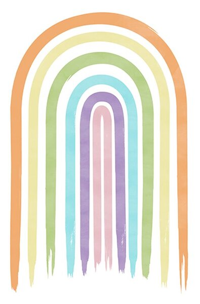 Poster curcubeu pastelat Mid-Century