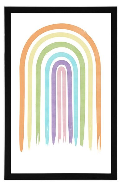 Poster curcubeu pastelat Mid-Century