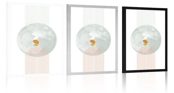 Poster cerc modern cu curcubeu Mid-Century