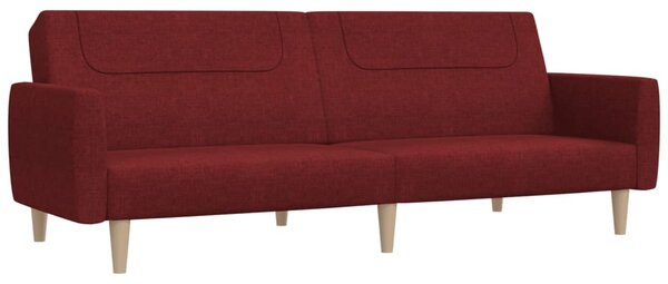 Canapea extensibilă cu 2 locuri, roșu vin, material textil