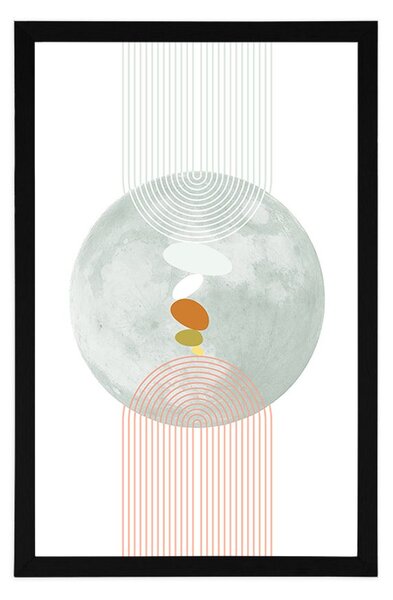 Poster cerc modern cu curcubeu Mid-Century