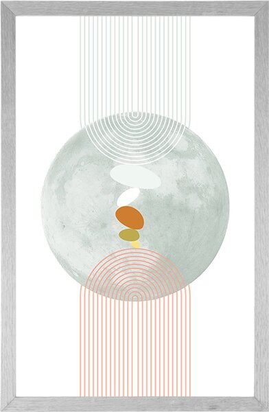 Poster cerc modern cu curcubeu Mid-Century