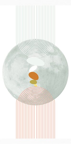 Poster cerc modern cu curcubeu Mid-Century
