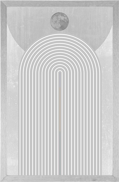 Poster curcubeu modern gri Mid-Century