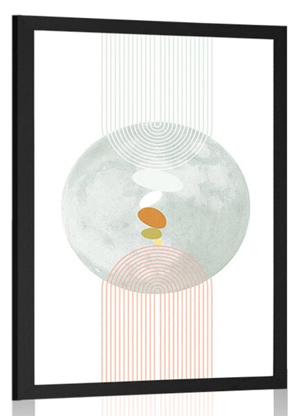 Poster cerc modern cu curcubeu Mid-Century