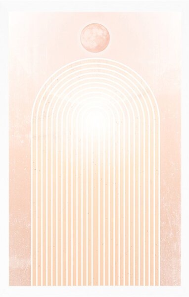 Poster curcubeu modern de piersică Mid-Century