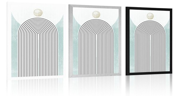 Poster curcubeu modern albastru Mid-Century