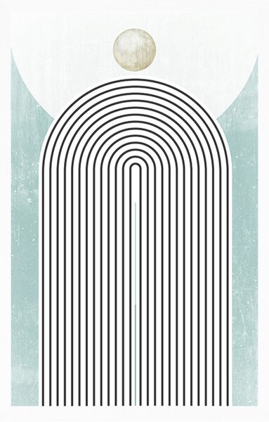 Poster curcubeu modern albastru Mid-Century