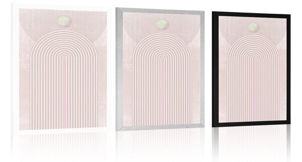 Poster curcubeu modern roz Mid-Century