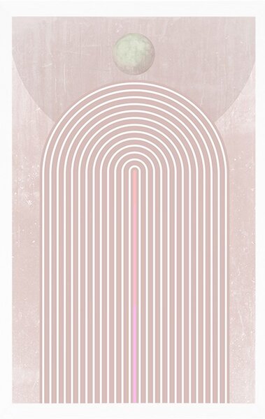 Poster curcubeu modern roz Mid-Century