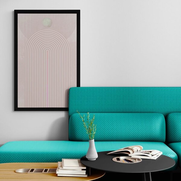 Poster curcubeu modern roz Mid-Century
