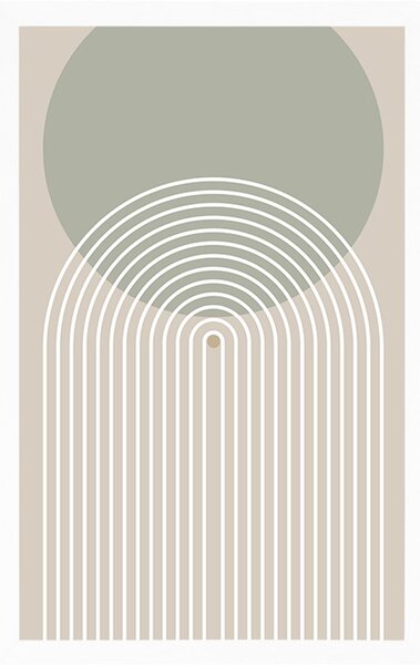 Poster cercul kaki cu curcubeu Mid-Century