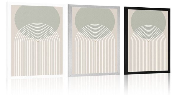Poster cercul kaki cu curcubeu Mid-Century