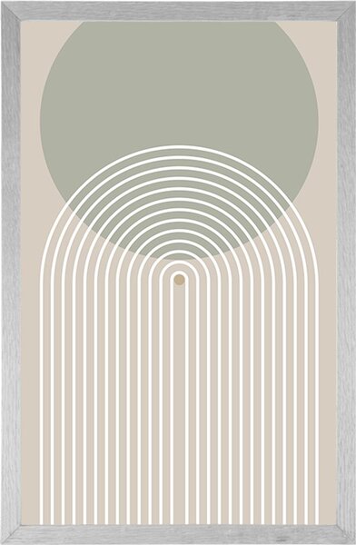 Poster cercul kaki cu curcubeu Mid-Century