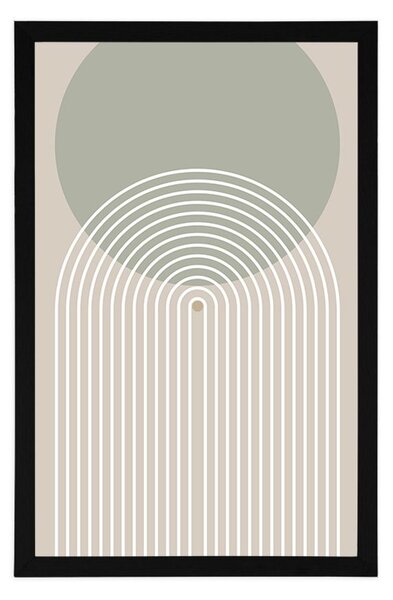 Poster cercul kaki cu curcubeu Mid-Century