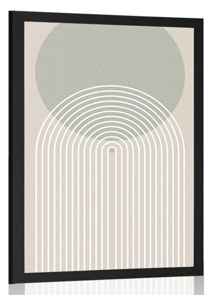 Poster cercul kaki cu curcubeu Mid-Century