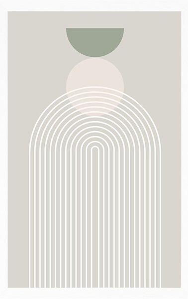 Poster curcubeu elegant cu semicerc Mid-Century