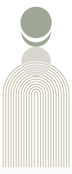 Poster curcubeu modern cu cercuri Mid-Century