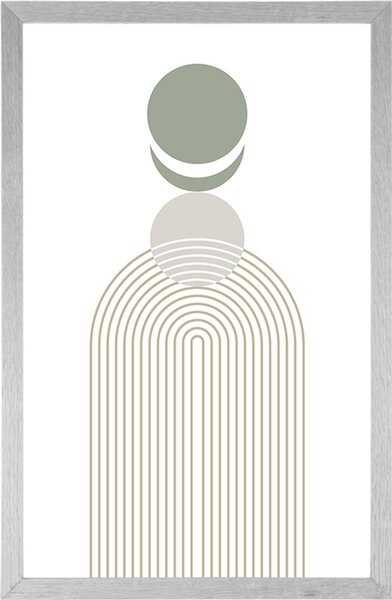 Poster curcubeu modern cu cercuri Mid-Century