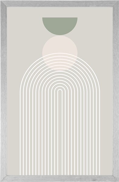 Poster curcubeu elegant cu semicerc Mid-Century