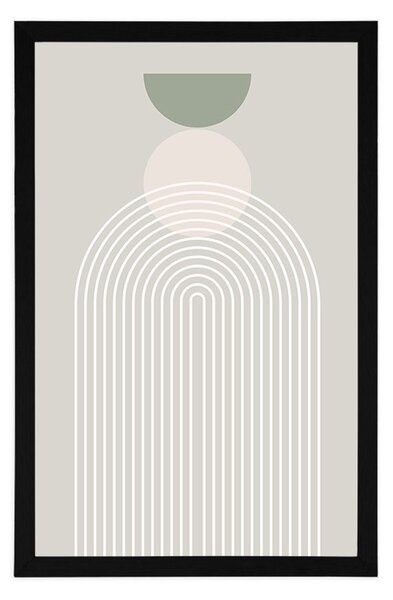 Poster curcubeu elegant cu semicerc Mid-Century