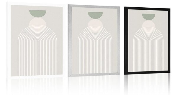 Poster curcubeu elegant cu semicerc Mid-Century