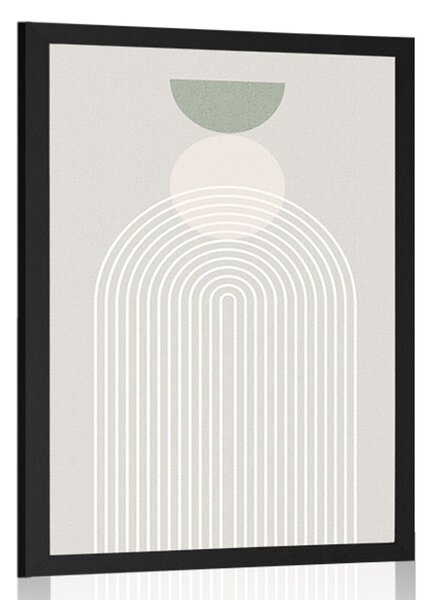 Poster curcubeu elegant cu semicerc Mid-Century