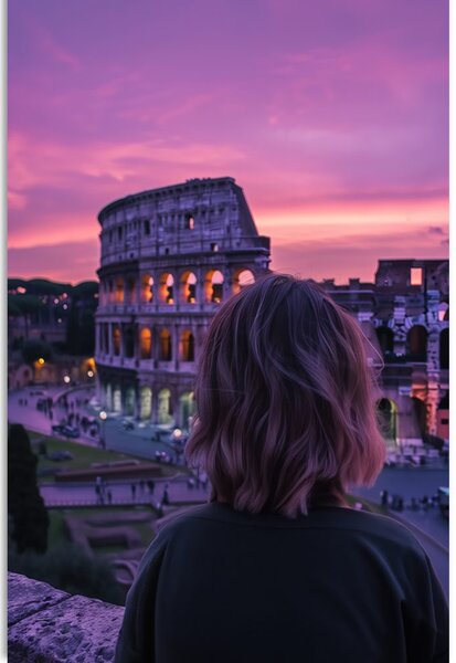 Tablou femeie cu vedere la colosseum